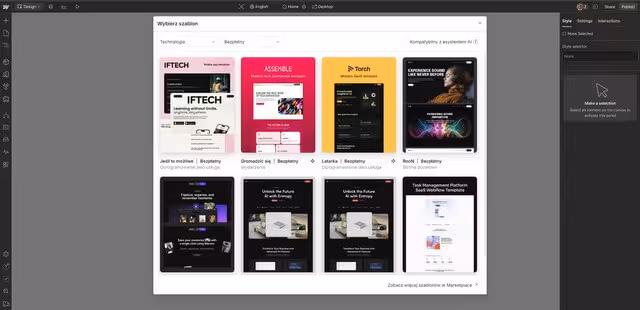 Dostępne szablony w Webflow Blog CraftedWP