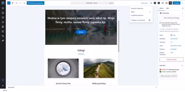 Opublikowanie strony WordPress Blog CraftedWP