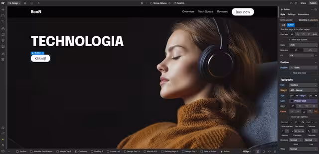 Zmiana tekstu w przycisku Webflow Blog CraftedWP