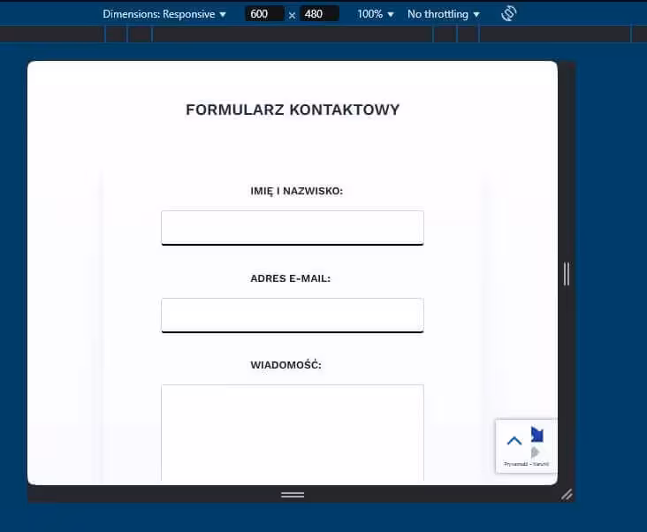 Wygląd formularza po wprowadzonych zmianach Blog CraftedWP