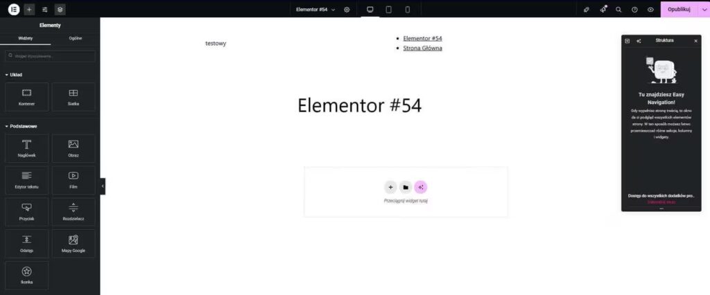 Elementy które można dodać na stronę w Elementor Blog CraftedWP