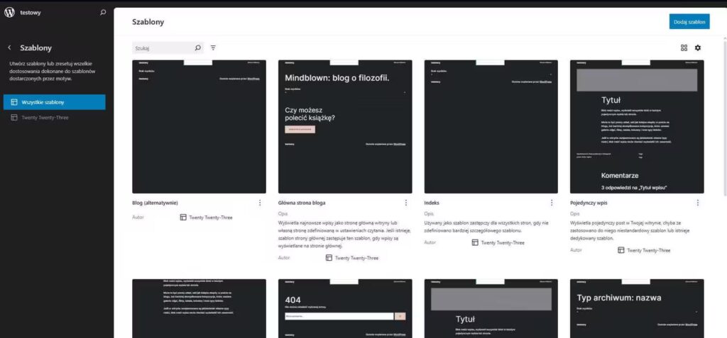 Szablon wbudowany w WordPress Blog CraftedWP