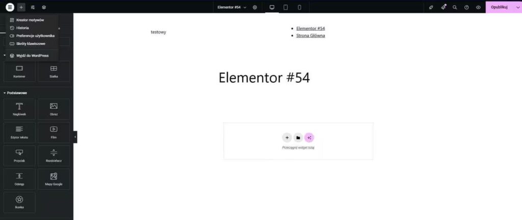 Ustawienia WordPress Elementor Blog CraftedWP