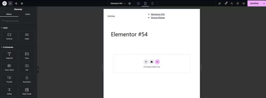 Widok mobilny WordPress Elementor Blog CraftedWP