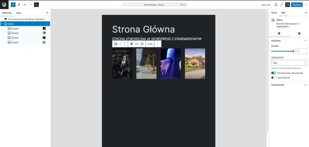 Wygląd galerii na tablecie Blog CraftedWP
