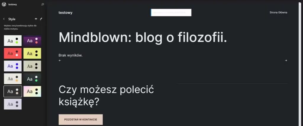 Zmiana koloru motywu wbudowanego w WordPress Blog CraftedWP
