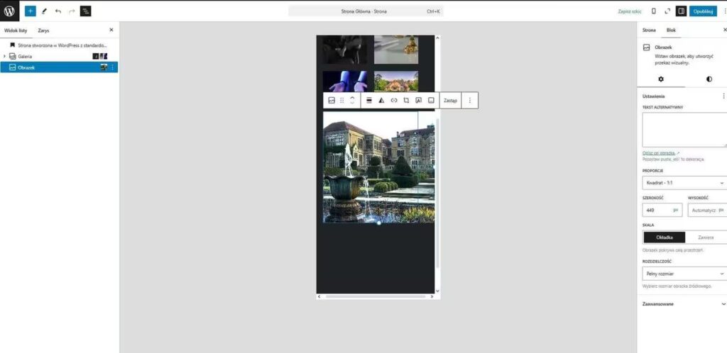 Zmiana wielkości zdjęcia widok na smartfonie Blog CraftedWP
