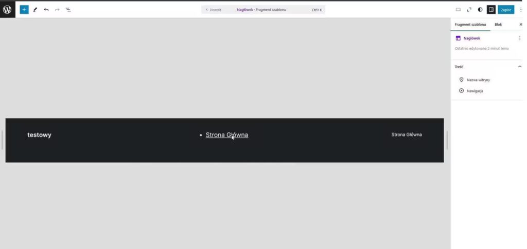 Zmiana wyglądu menu WordPress Gutenberg Blog CraftedWP