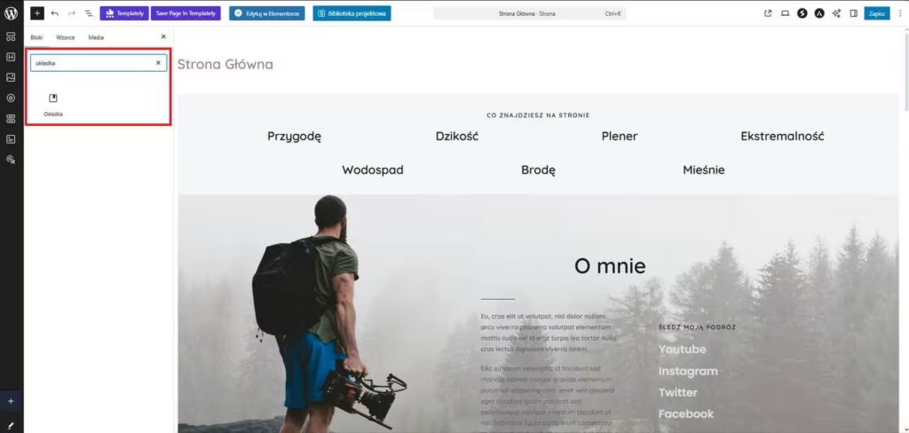 Dodanie okładki WordPress Gutenberg Blog CraftedWP