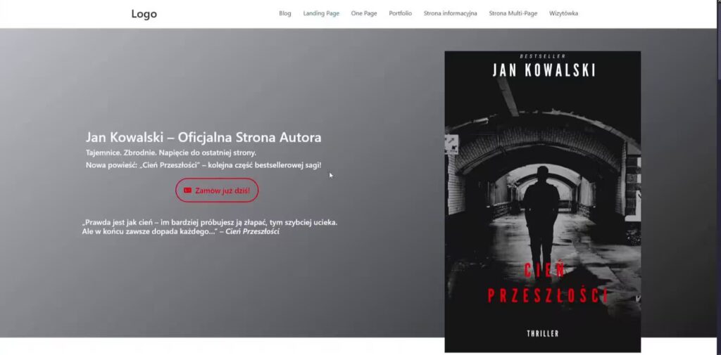Landing Page sekcja hero Sprzedaż książki Blog CraftedWP