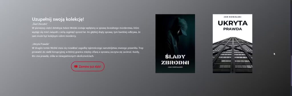 Landing Page sekcja pozostałe produkty Sprzedaż książki Blog CraftedWP