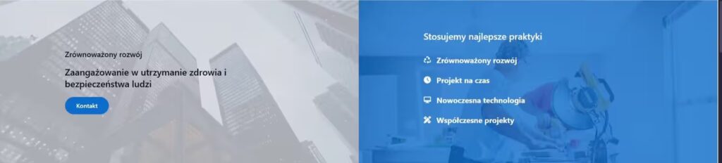 Strona MultiPage sekcja korzyści firma konstrukcyjna Blog CraftedWP