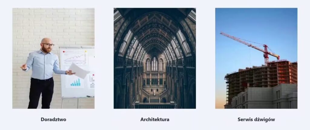 Strona MultiPage sekcja świadczone usługi firma konstrukcyjna Blog CraftedWP