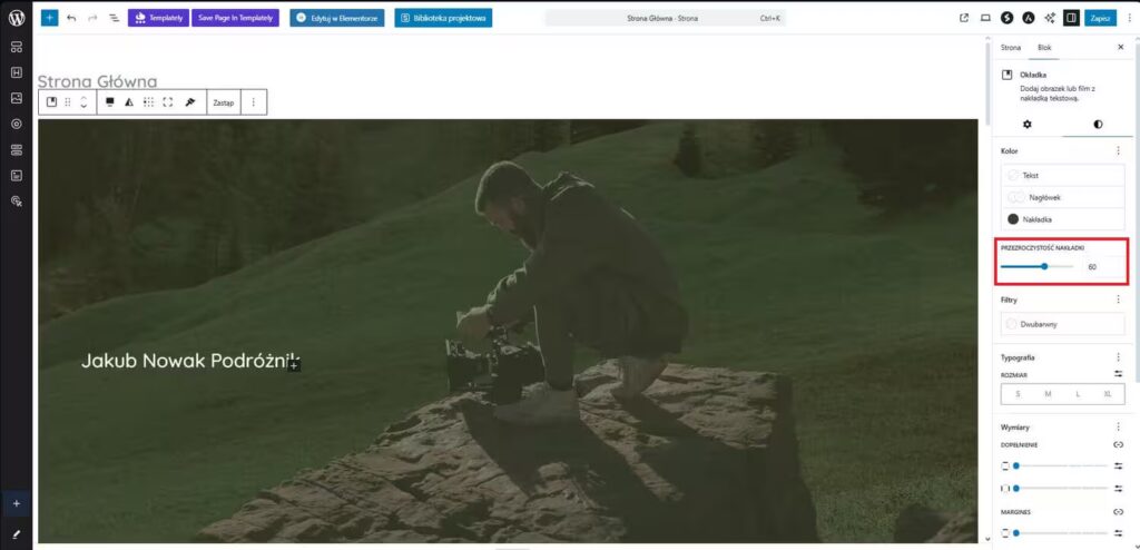 Ustawienie przeźroczystości zdjęcia WordPress Gutenberg Blog CraftedWP