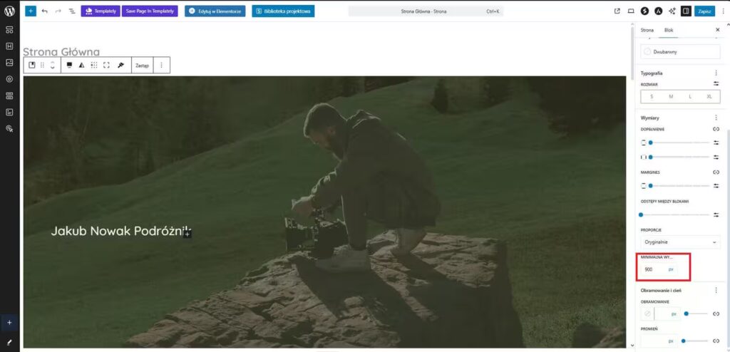 Ustawienie zdjęcia w okładce WordPress Gutenberg Blog CraftedWP
