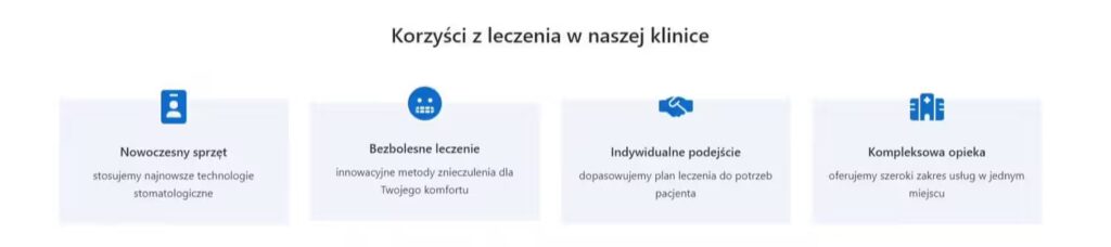 Wizytówka sekcja korzyści Blog CraftedWP