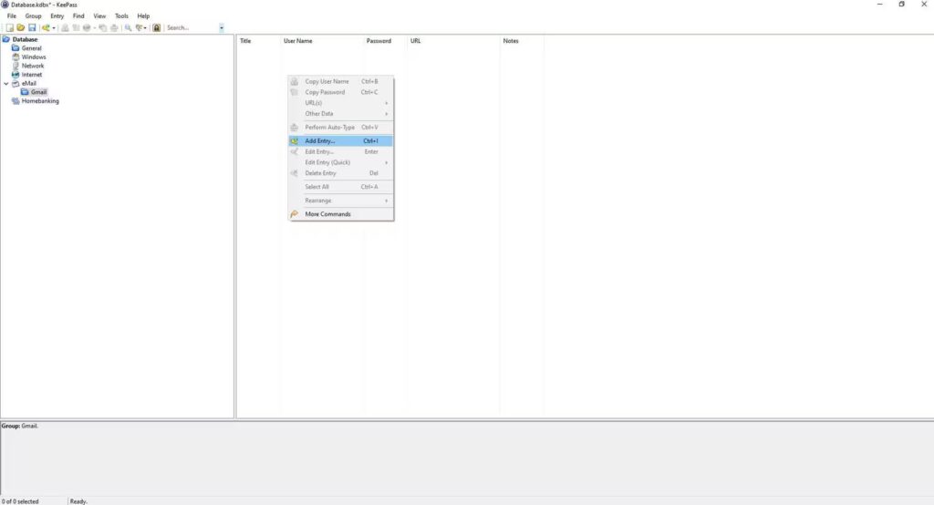 KeePass - dodanie nowego wpisu w grupie Blog CraftedWP