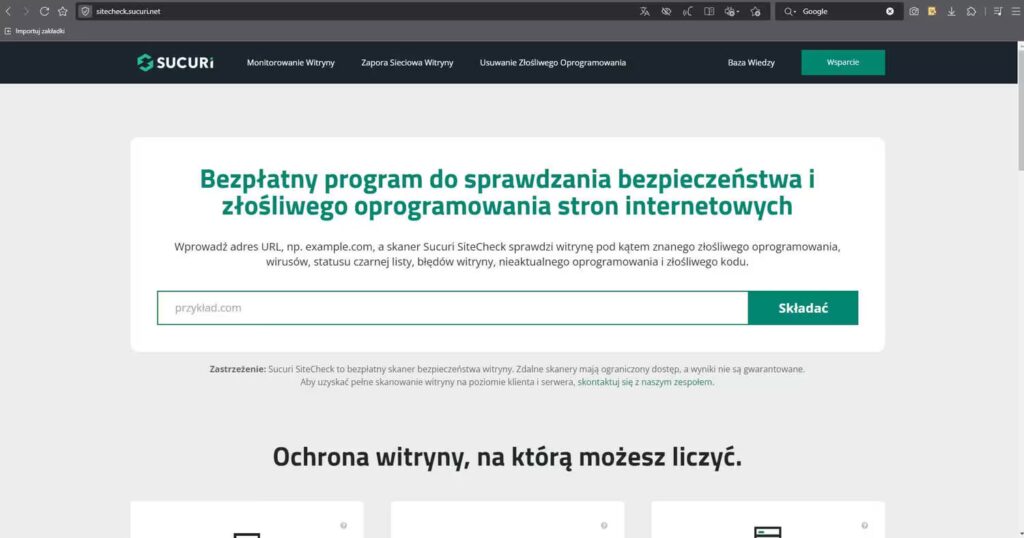 Skaner strony internetowej Sucuri - sitecheck.sucuri.net Blog CraftedWP
