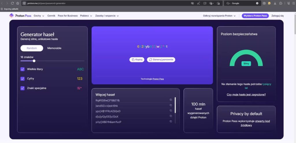 Strona proton.me umożliwia generowanie silnych haseł Blog CraftedWP