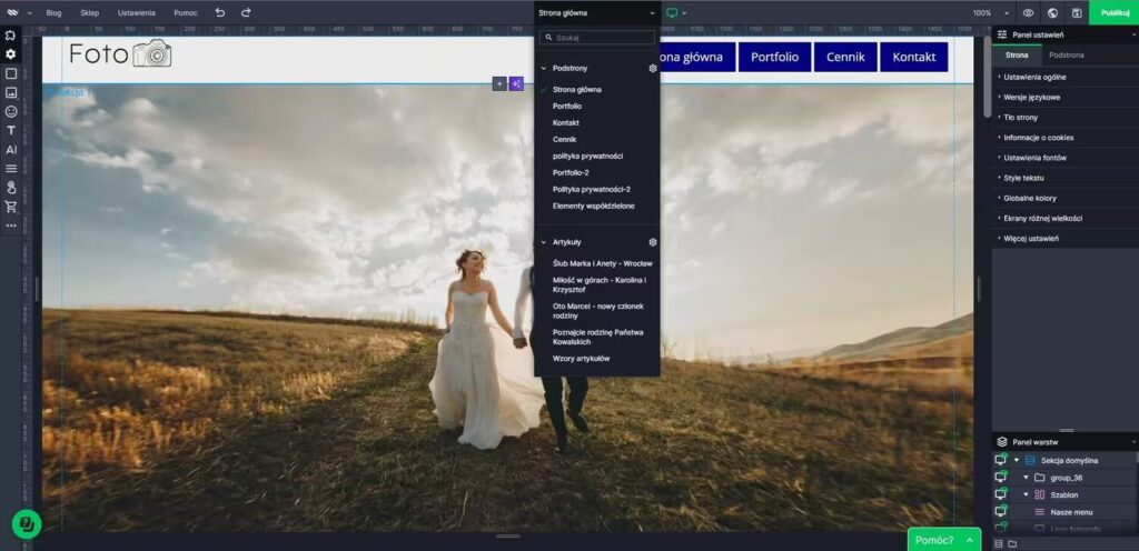 WebWave - kreator stron przełączenie się między stronami Blog CraftedWP