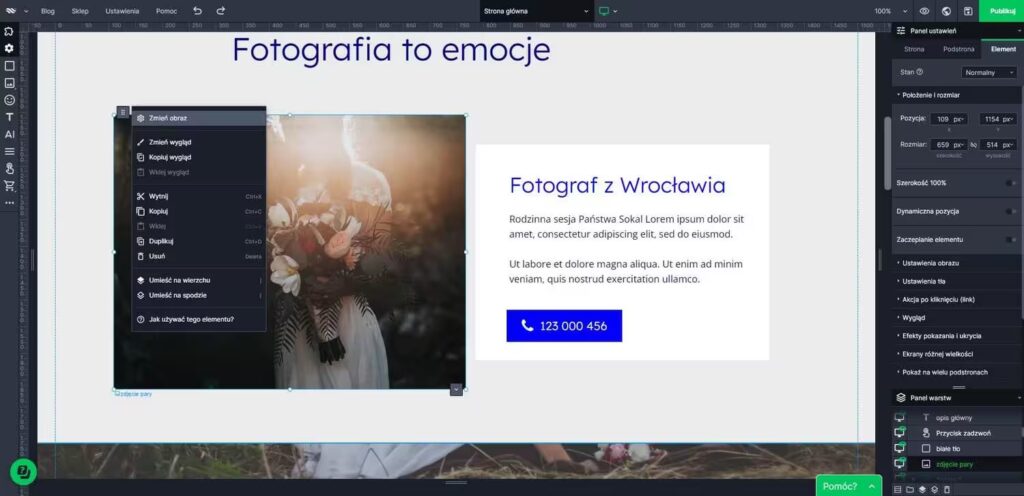 WebWave - kreator zmiana zdjęcia Blog CraftedWP