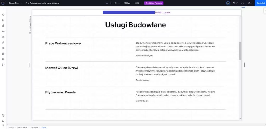 Wix studio - kreator poprawność językowa Blog CraftedWP