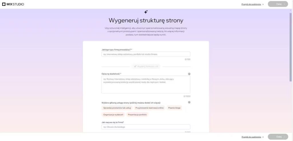 Wix studio - kreator stron opis działalności Blog CraftedWP