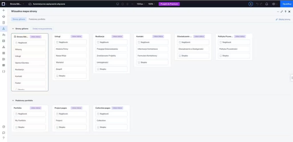 Wix studio - kreator wirtualna mapa witryny Blog CraftedWP