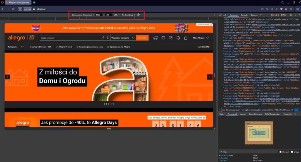 Narzędzie deweloperskie rozdzielczość ekranu Blog CraftedWP