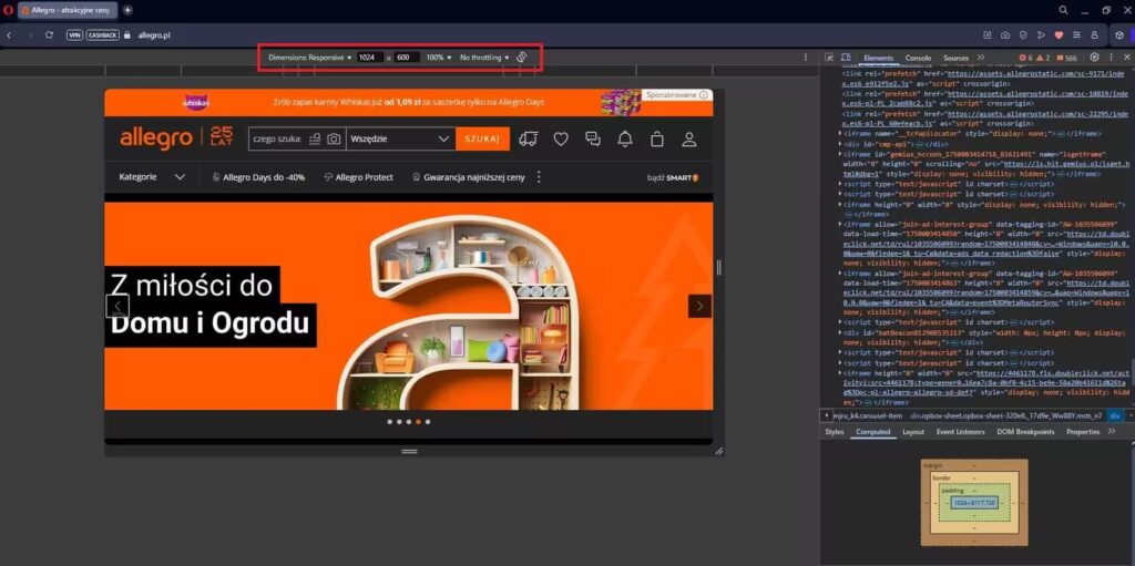 Narzędzie deweloperskie zmiana rozdzielczości na tablet Blog CraftedWP