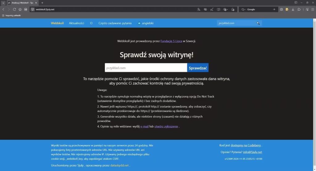 Webkoll weryfikacja bezpieczeństwa strony Blog CraftedWP