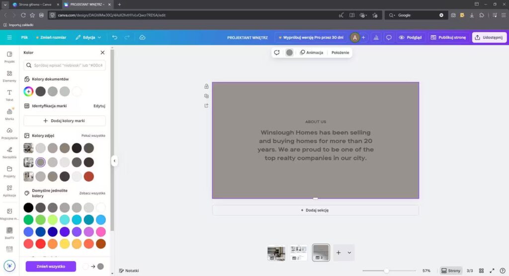 Zmiana koloru tła na stronie Canva Blog CraftedWP