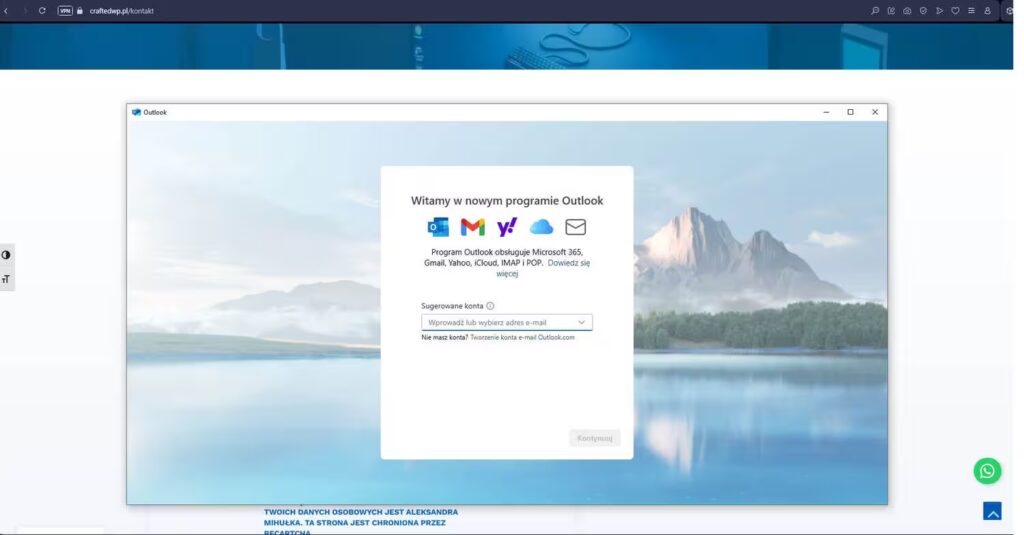 Klient pocztowy Outlook Blog CraftedWP