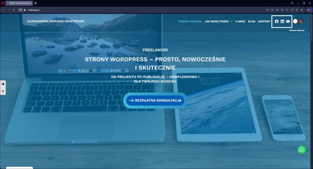 Linki media społecznościowe craftedwp