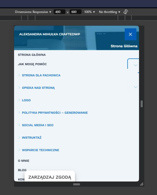 Menu mobilne craftedwp