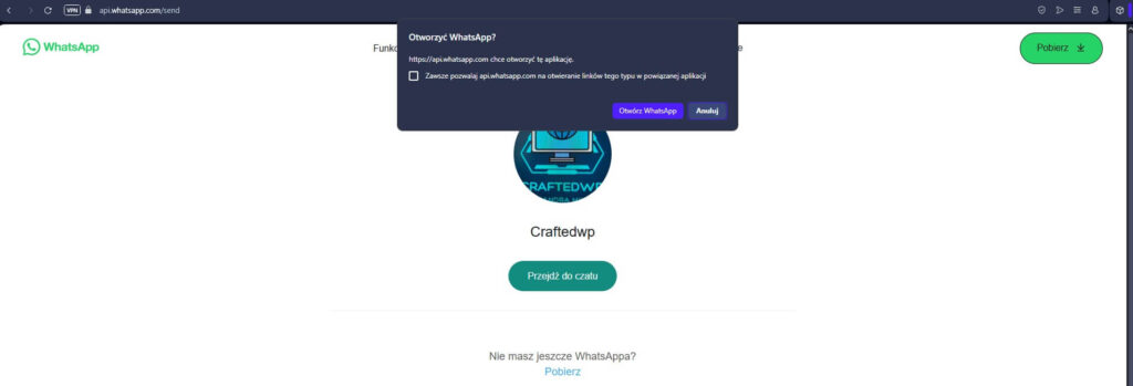 Okno WhatsApp craftedwp