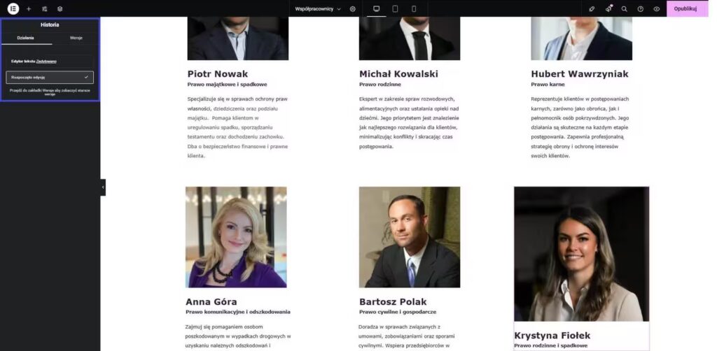 Przywrócenie wcześniej usuniętego elementu na stronie WordPress Elementor Blog CraftedWP