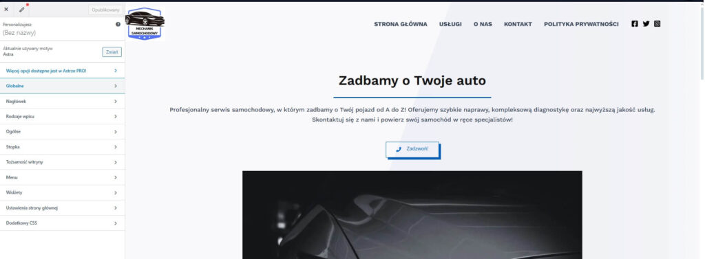 Ustawienia globalne WordPress