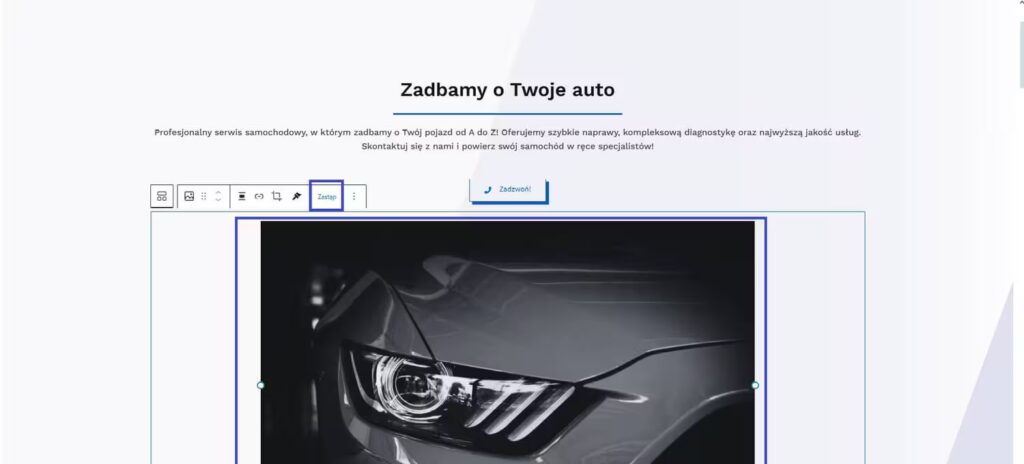 Zmiana zdjęcia na stronie WordPress Blog CraftedWP